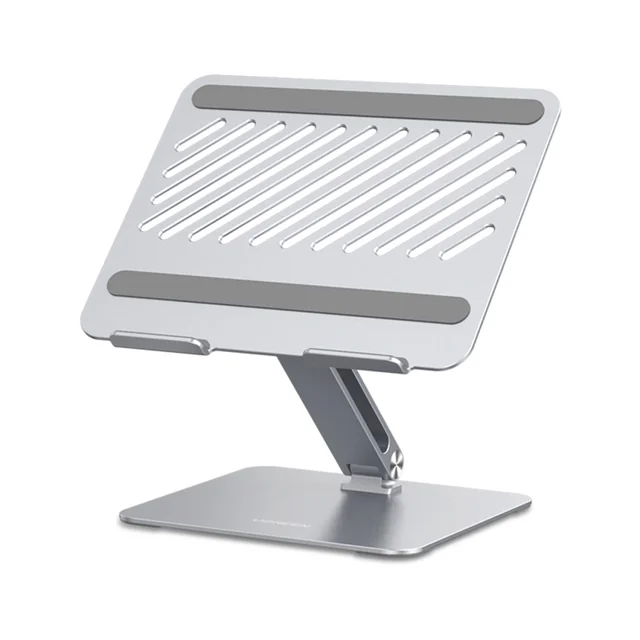 Stand, foldable stand for laptop, tablet, for standing work, silver