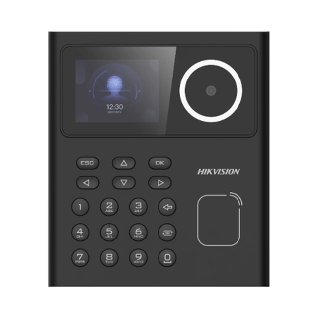 Standalone adgangskontrolterminal med ansigtsgenkendelse, MIFARE-kort og PIN-kode, kamera 2MP, LCD-farveskærm 2.4 tomme - Hikvision - DS-K1T320MWX