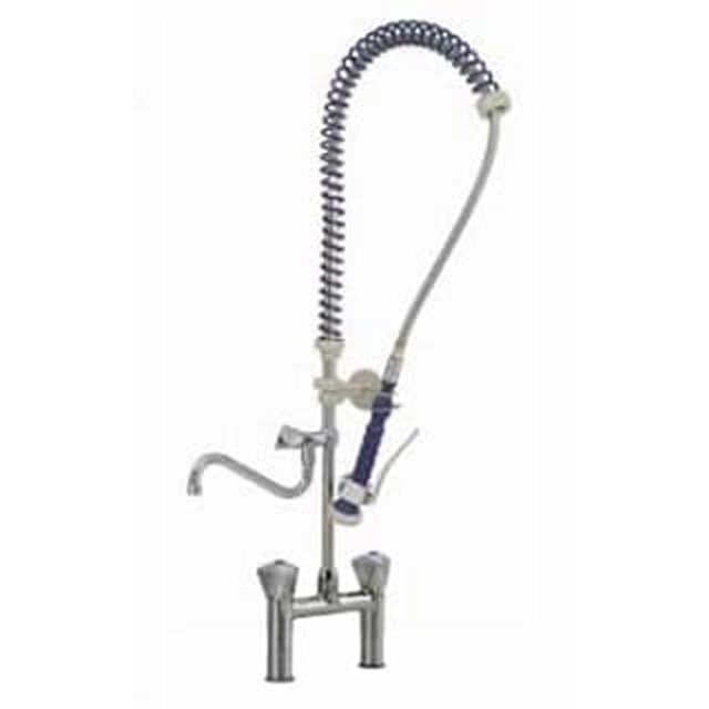 Standing shower mixer with sprinkler, 2 types of water, with a spout