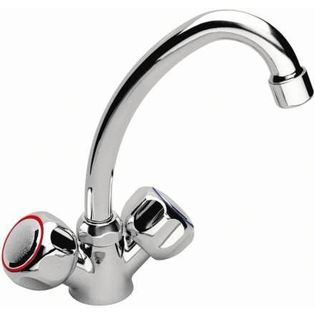 Standing standard washbasin mixer, chrome