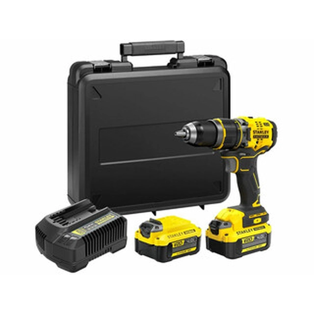 Stanley FatMax SFMCD721M2K-QW cordless drill driver with chuck 18 V | 80 Nm | Carbon Brushless | 2 x 4 Ah battery + charger | In a suitcase