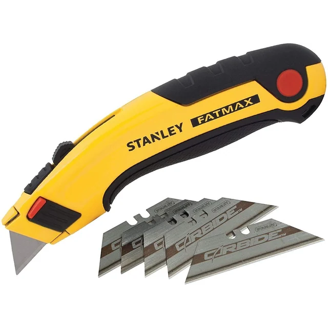 Stanley knife with retractable blade (7-10-778), 180 mm + 5 pcs Carbide knives
