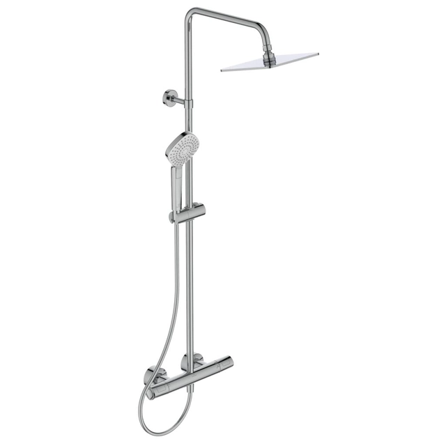 Stationair douchesysteem Ideal Standard Ceratherm T100, Evo Diamond 200x200 mm hoofd- en handdouche, chroom