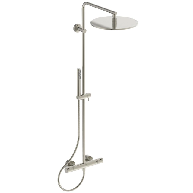 Stationair douchesysteem Ideal Standard Ceratherm T125, met Ø300 hoofd- en Stick-handdouche, Silver Storm