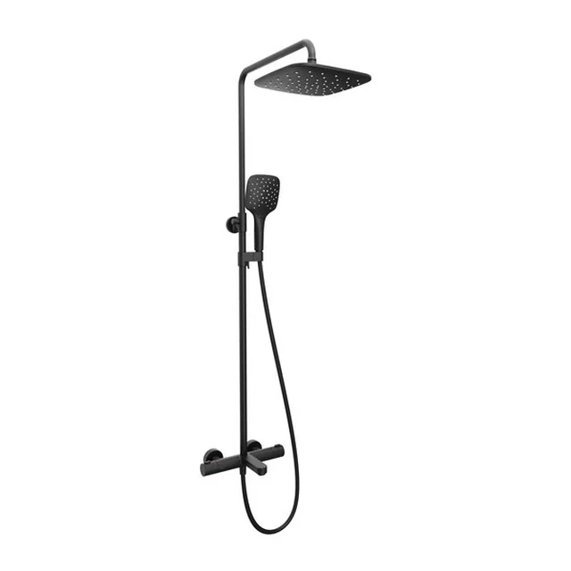 Stationary shower system Ravak Termo 300, TE 092.20BL/150 with thermostatic bath faucet, black