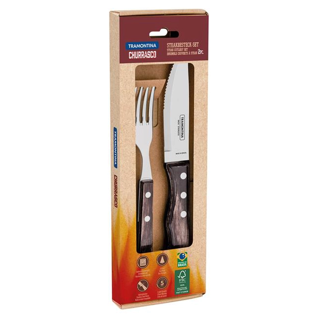 Steak cutlery set &quot;Jumbo&quot;2 pcs. in a gift box, dark brown