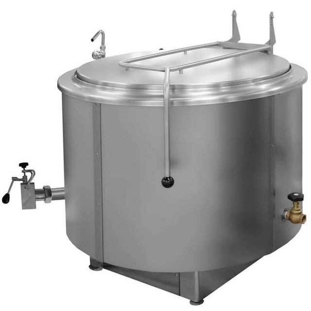 Steam boiling kettle with indirect heating | mixer option | 300 l | max. steam consumption ~170 kg/h | 1290x1240x890 mm | RQK-301NR