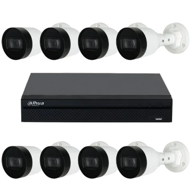 Stebėjimo rinkinys 8 kameros 4MP IR30m Mikrofonas IP67 PoE ir NVR 8 PoE kanalai 12MP SMD Plus