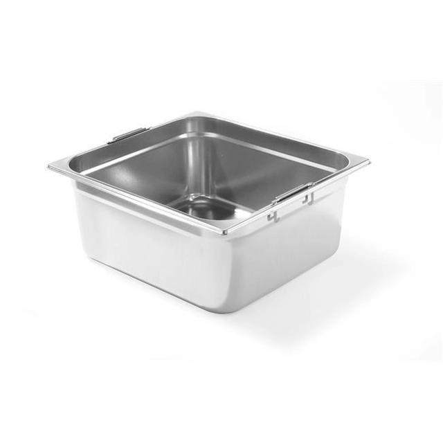 Steel container GN 2/3-200 mm retractable handles | Hendi