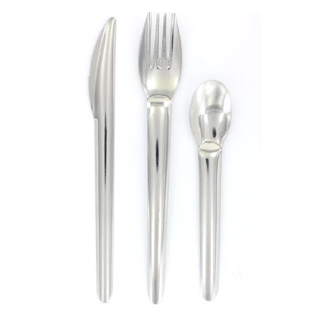 Steel cutlery set with napkin