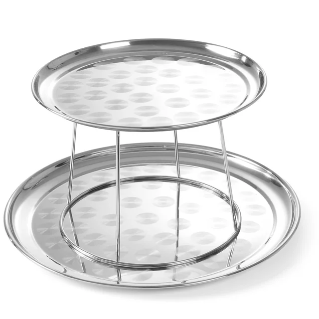 Steel display platters with a base for seafood - Hendi 480519