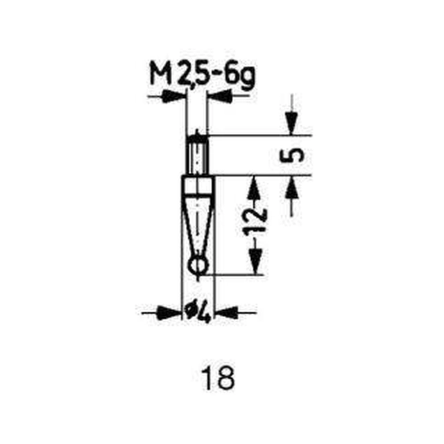 Steel measuring tip, type 18 / 1.0mm KÄFER