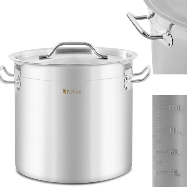 Steel pot with a measuring cup lid for an electric gas induction cooker 12 l