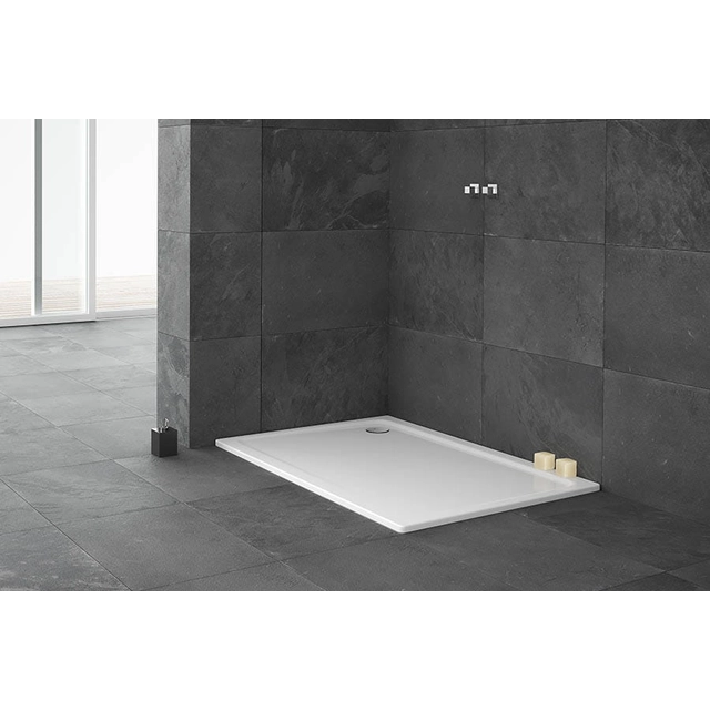 Steel shower tray 3,5 cm SP-5 with Kaldewei polystyrene support with coating 100 x 100 cm