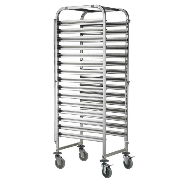 Steel trolley for transporting trays of sheet metal containers 15 x GN1/1 - Hendi 810613