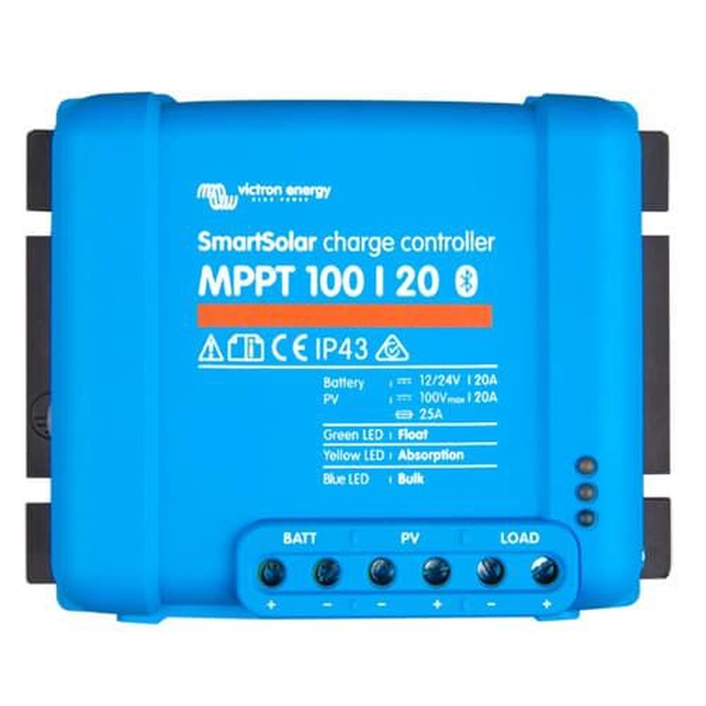 Sterownik do ładowania akumulatorów systemów fotowoltaicznych MPPT Victron SmartSolar SCC110020160R, 12/24/48V, 15 O, bluetooth