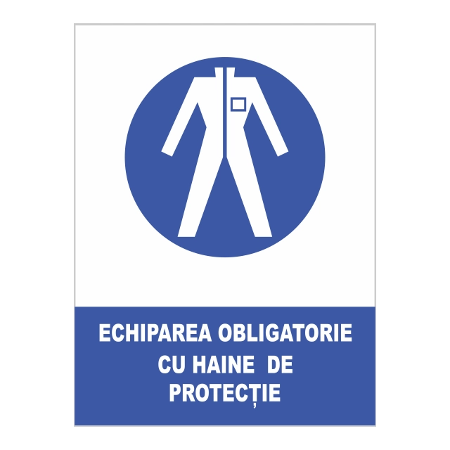 Sticker indicator - Mandatory equipment with protective clothing, 20x26 cm