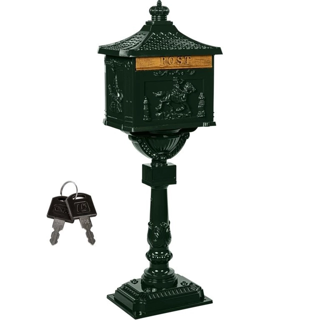 STILISTA Antique mailbox, 118 cm, dark green