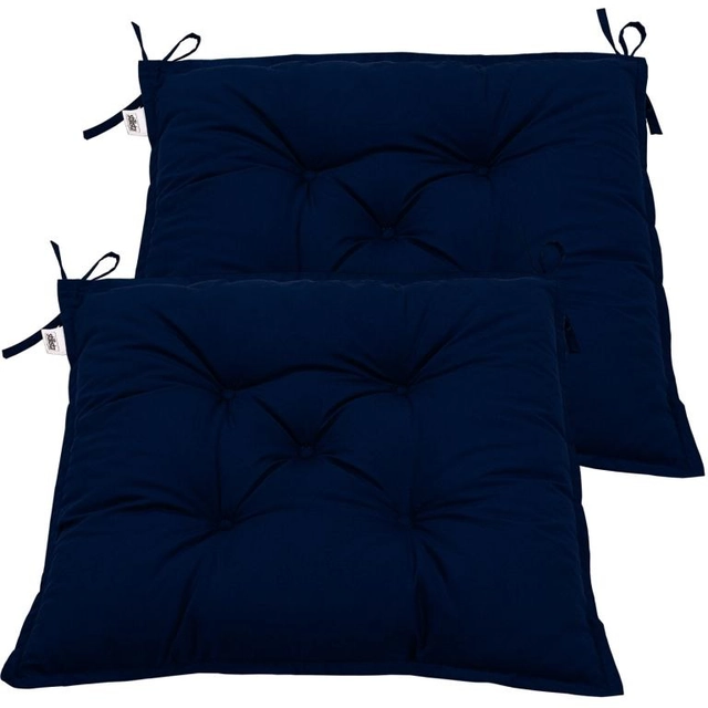 STILISTS Set 2 cojines de asiento 40 x 40 x 8 cm, azul