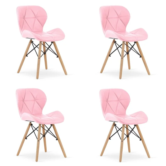 Stol iz eko usnja LAGO - roza x 4