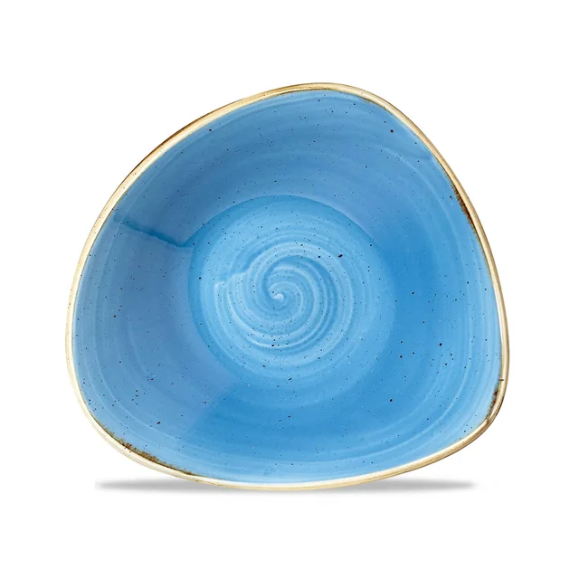 Stonecast Cornflower Blue Triangular Bowl 235 mm, 600 ml