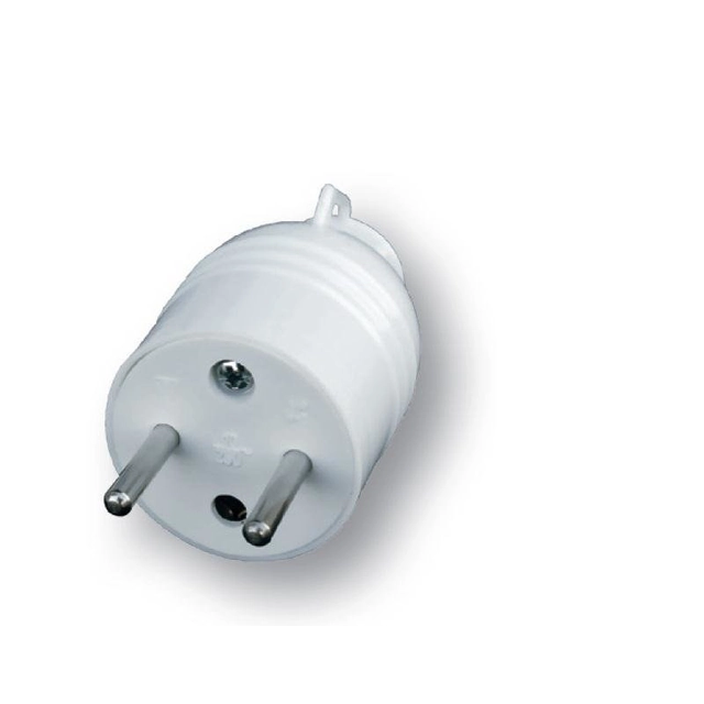 Straight plug with/u white W-131 White