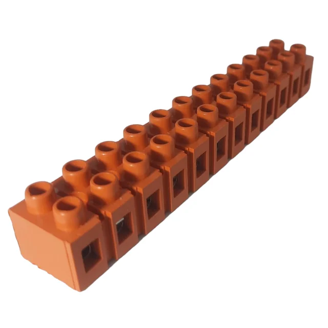 String terminal block clamps for connections 12 holes 0.5-6mm² 25A orange color