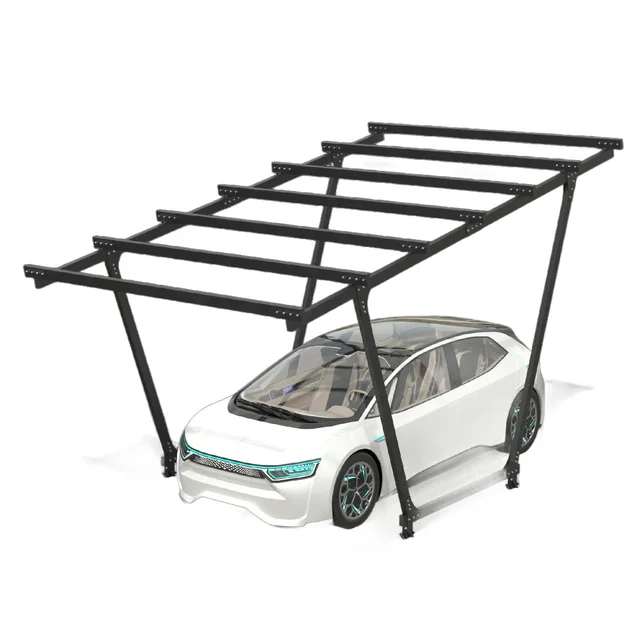 Structura carport auto, Todome, Model 02, 1 loc, Metal, Gri anthracite, 5260 x 3249 x 2970