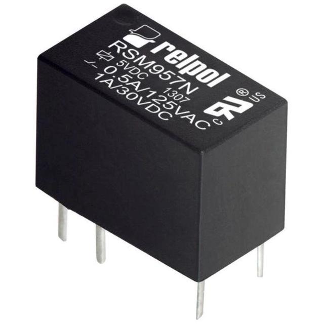 Subminiature relay RSM957N-0111-85-S012 monostable, sensitive coil,1 changeover contact,1 A, for printed circuit boards. input / sensing coil:
