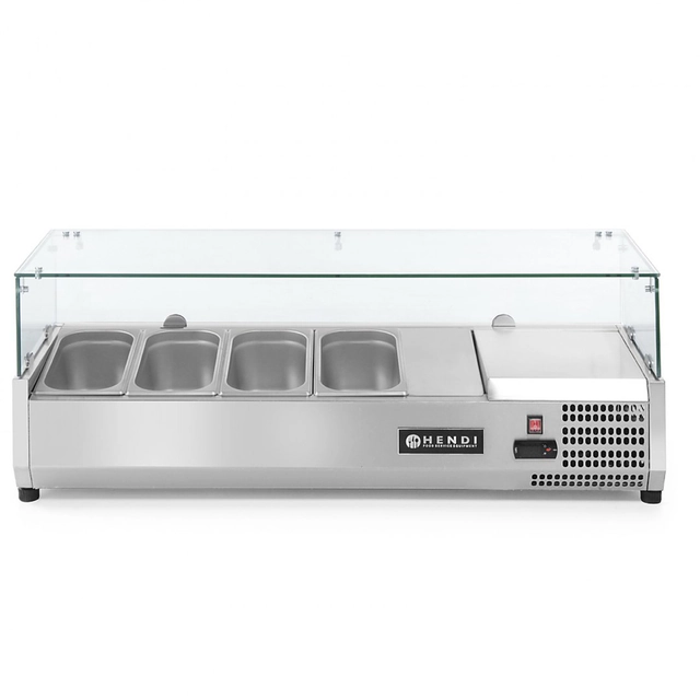 Superestructura con vitrina refrigerada 4 xGN 1/3 ancho 120cm -Hendi 232965