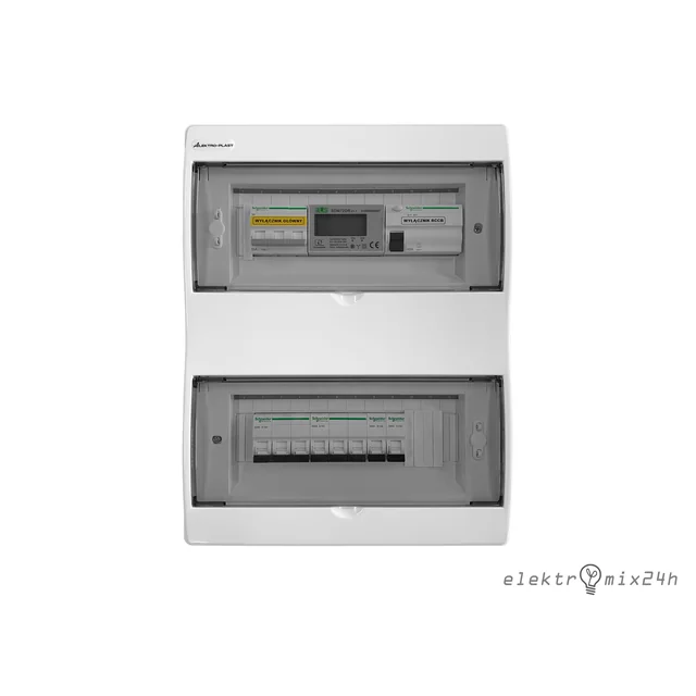 Surface-mounted distribution board for heat pump protection with resettable electricity meter