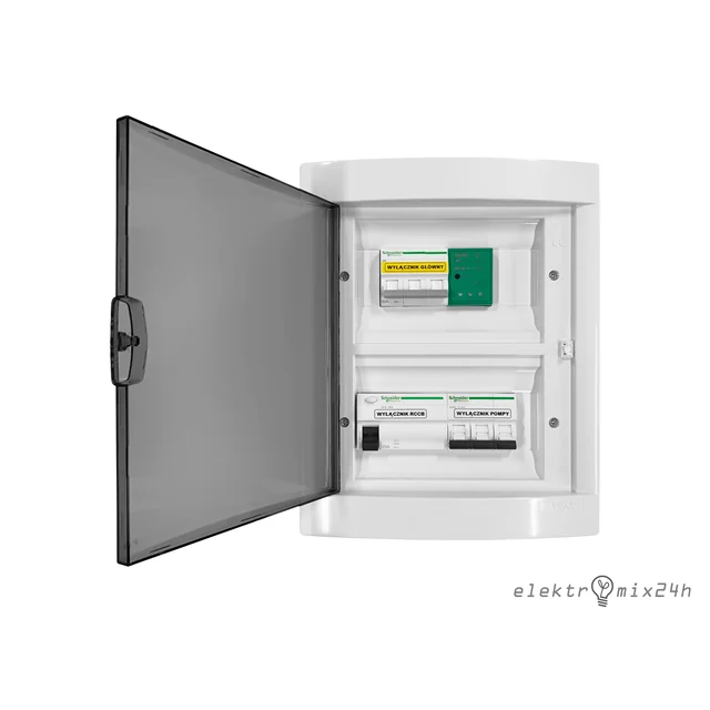 Surface-mounted electrical distribution board for heat pump protection with Wi-Fi energy monitor