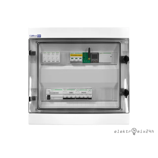 Surface-mounted, hermetic electrical distribution board for heat pump protection with Wi-Fi energy monitor