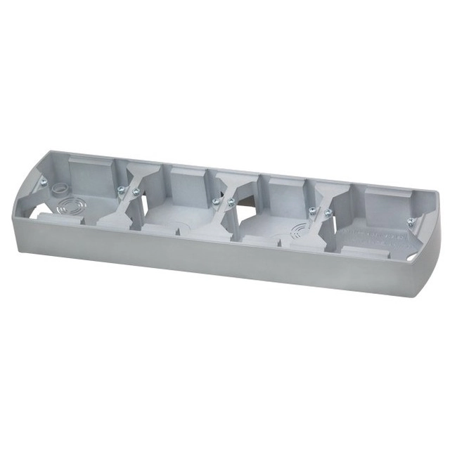 Surface mounted housing for flush mounted switching device Ospel PNP-4JH / 18 GAZELA Silver Plastic