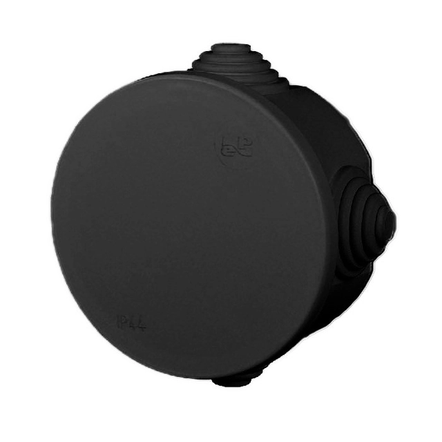 Surface-mounted round box, Fast-Box, 65x35 IP55, black