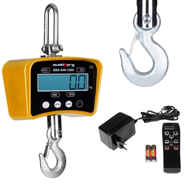 Suspended hook scale with remote control for 1 ton 1T LCD yellow