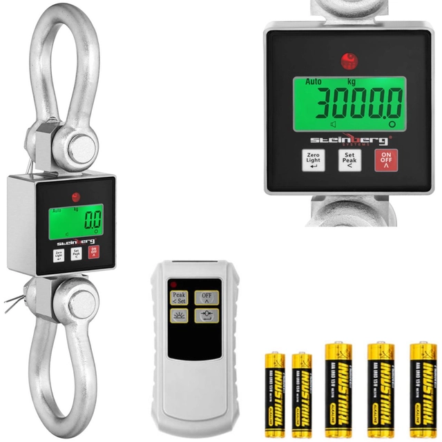 Suspended storage hook scale with LCD remote control up to 3000 kg