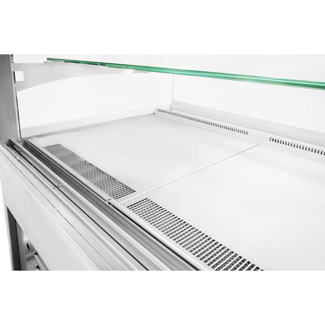 Süßwarenvitrine neutral Dolce Visione Neutro Premium 900 | Innenraum aus Edelstahl | 900x690x1300 mm