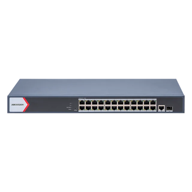 Switch 24 ports PoE Gigabit, 1 RJ45 port Gigabit, 1 port Gigabit SFP, gestion intelligente - Hikvision DS-3E1526P-EI