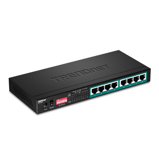 Switch 8 Gigabit Long Range ports 200m PoE+ - TRENDnet TPE-LG80