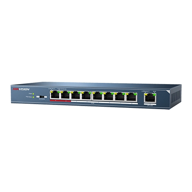 Switch 8 porte PoE, 1 porta uplink - HIKVISION