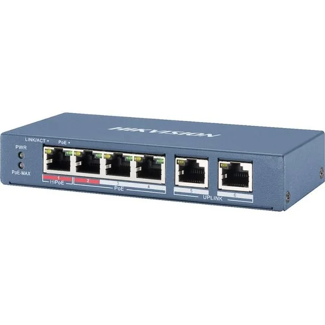 Switch avec gestion 4 ports PoE Hikvision - DS-3E1106HP-EI