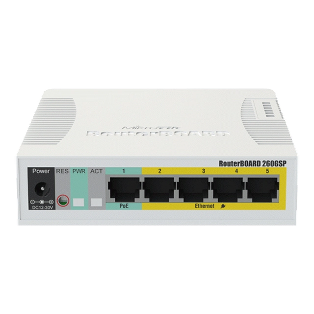 Switch inteligente de nuvem 5 x Gigabit (4 x PoE), 1 x SFP - Mikrotik CSS106-1G-4P-1S