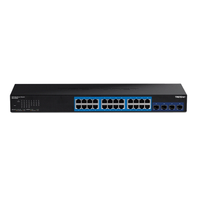 Switch Web Smart Managemet 24 Гігабітні порти, 4 SFP+ порти 10G - TRENDnet TEG-30284