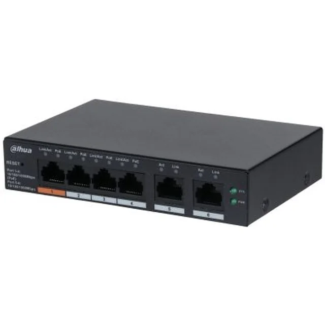 Switch with 6 ports 4 PoE ports Gigabit Cloud Management Dahua CS4006-4GT-60