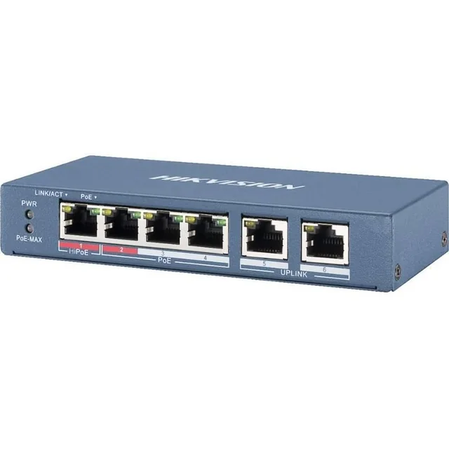 Switch with management 4 Hikvision PoE ports - DS-3E1106HP-EI