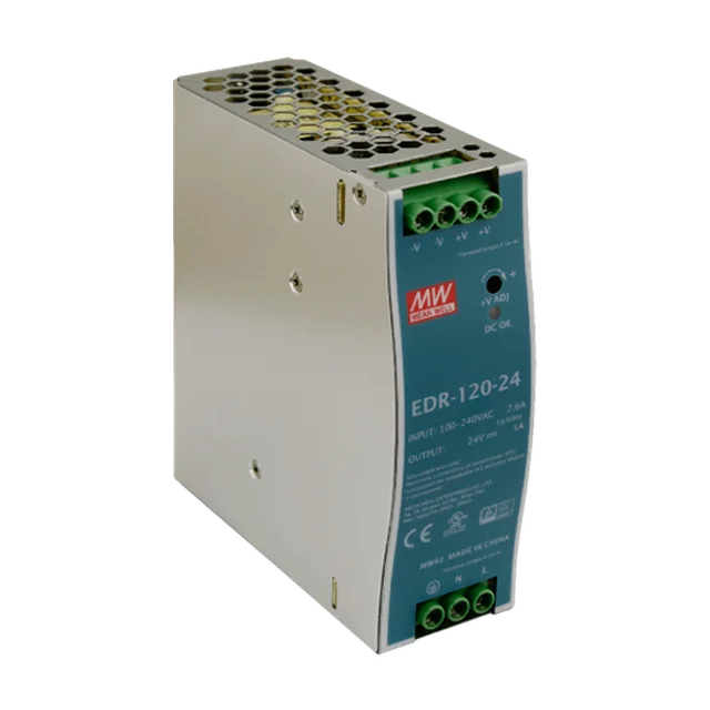 Switching power supply, 24V / 5A, DIN rail - MEAN WELL EDR-120-24