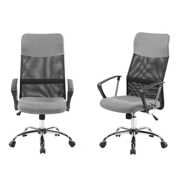 Swivel office chair, chrome legs, high backrest