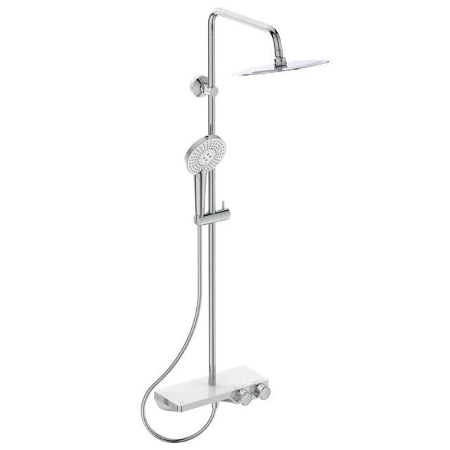 Système de douche fixe Ideal Standard Ceratherm S200, avec pomme Ø250, étagère et douchette, chromé