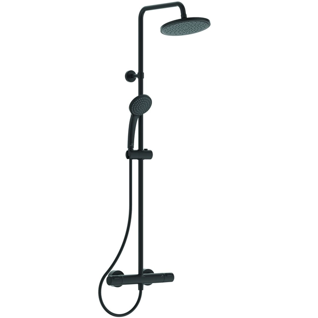 Système de douche fixe Ideal Standard Ceratherm T25, avec pomme de douche Ø200 et douchette à main, Silk Black noir mat